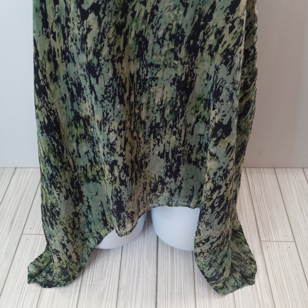 BCBGMaxAzria Y2K Asymmetrical Bakar 100% Silk Cage Neck Fairy Grunge Tank Top - Picture 3 of 8